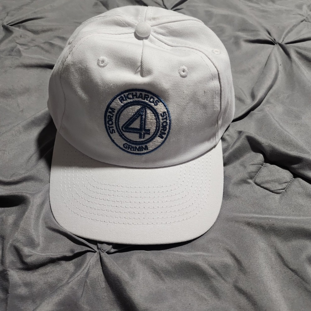 Marvel Fantastic Four Hat White Cotton Richards Storm Grimm Embroidered Cap Logo